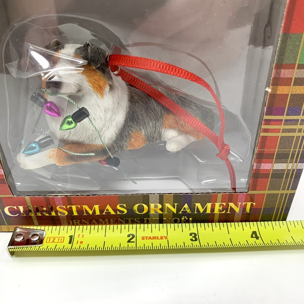 Australian Shepherd Christmas Ornament Blue Merle Dog Sandicast New - Picture 5 of 5